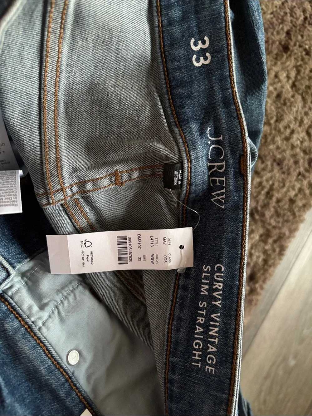 J. Crew Women’s Curvy Vintage Slim Straight Jeans - Medium Blue Wash